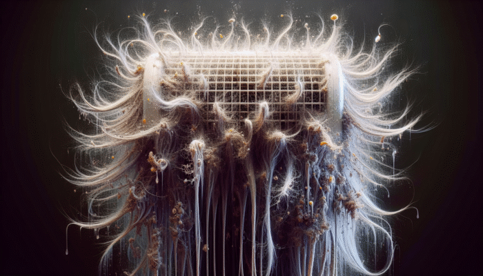 Examining the Impact of Heaters on Hair Wellness: Hair strands drying and frizzing due to heater's low-humidity effect.
